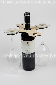 Подставка для четырех бокалов вина из фанеры