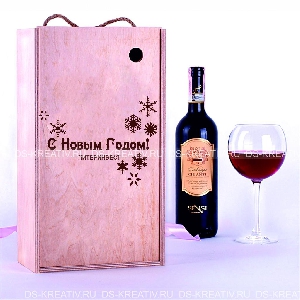 Коробка для вина двойная с гравировкой, фото №3