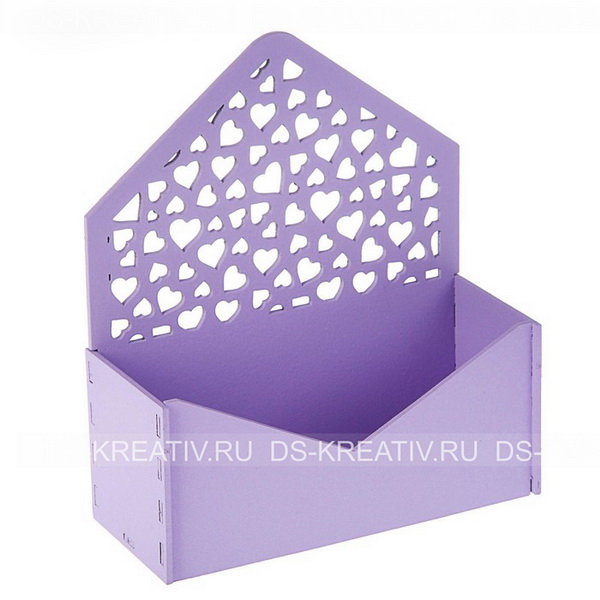 Ящик для цветов фиолетовый конверт