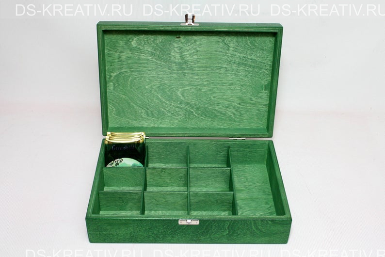 Коробка для чая `Зеленая` арт.02
