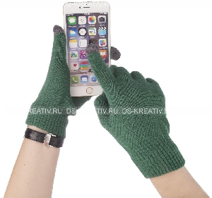 Сенсорные перчатки  зеленые, фото №2