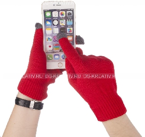 Сенсорные перчатки красные, фото №2