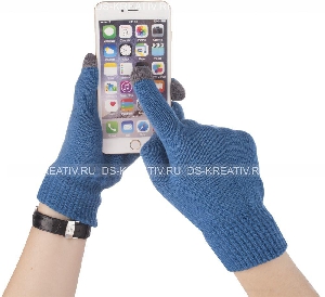 Сенсорные перчатки  синие, фото №2
