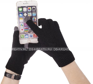 Сенсорные перчатки  черные, фото №2