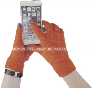 Сенсорные перчатки  оранжевые, фото №2