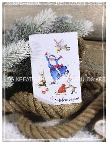 Деревянная открытка на Новый Год (арт.0107)