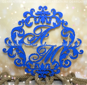 Герб на Свадьбу в синем цвете