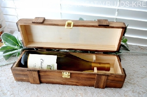 Деревянная коробка для вина с замком