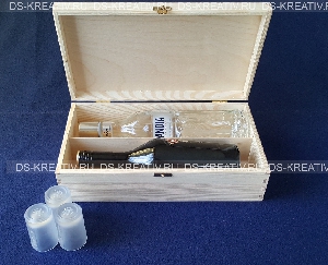 Деревянная коробка для двух бутылок вина, фото №2