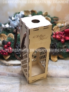 Коробка для вина из дерева на Новый Год, фото №3