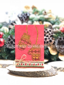 Деревянная открытка на Новый Год - Руковички