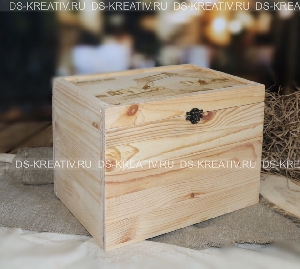Ящик для подарка из дерева с гравировкой, фото №2
